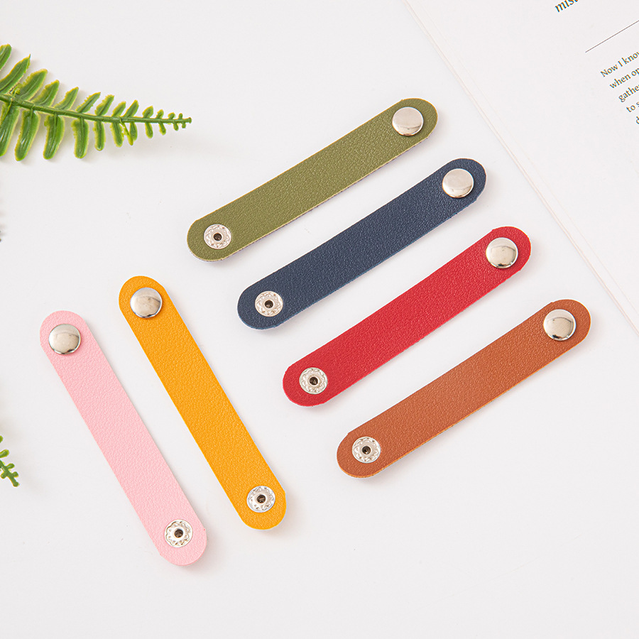 Кросс-бордерный кожаный органайзер для кабеля с кнопкой-замком, кожаный органайзер для кабелей, хаб для данных, пряжка для шарфа