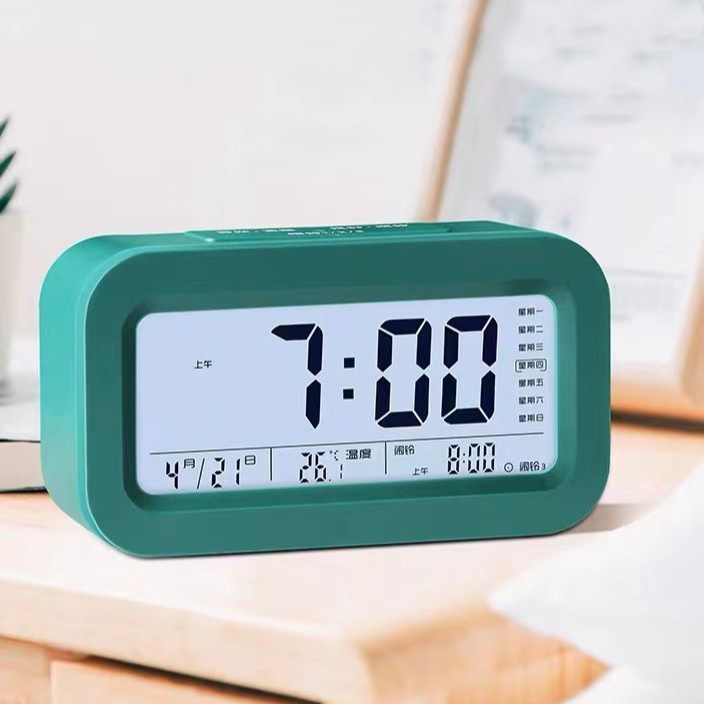 Alarm Clock for Students with Voice Multi-Function Alarm Clock with Three Sets of Voice Chinese Time Reporting Student Wake-Up Button Alarm Clock