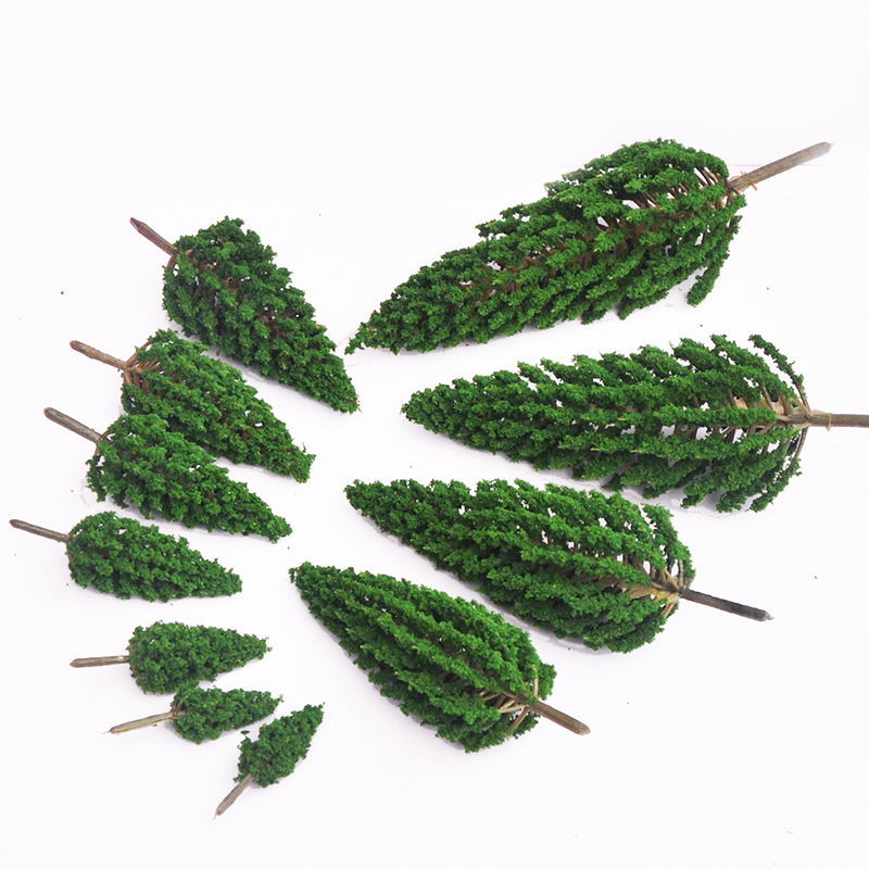 Miniature Landscape Model Trees, Plastic Pine Trees for Architectural Train Diorama, Handmade Materials