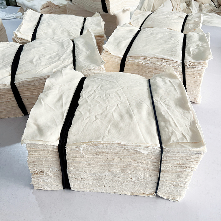 Original White Machine Wiping Cloth, Pure Cotton, Lint-Free, Industrial Rag, Oil-Absorbing and Water-Absorbing Waste Rag, Manufacturer Supply and Wholesale