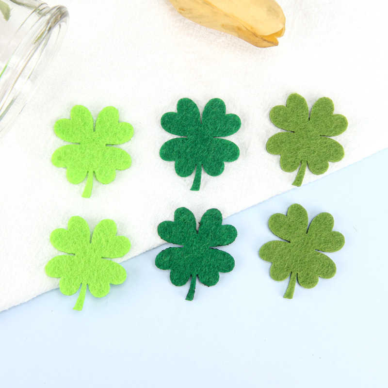 Factory direct cartoon felt cloth four-leaf clover simple exquisite love children's handmade DIY hair accessories decoration accessories