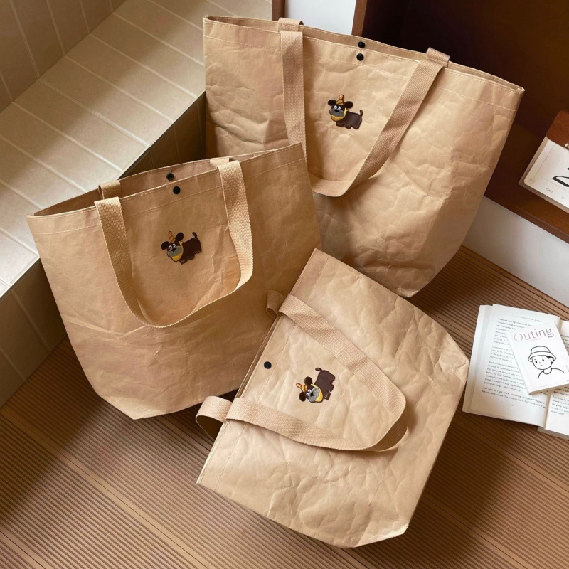 Kraft Paper Tote Bag Storage Bag, Simple and Practical Gift Bag Storage Bag Tote Bag