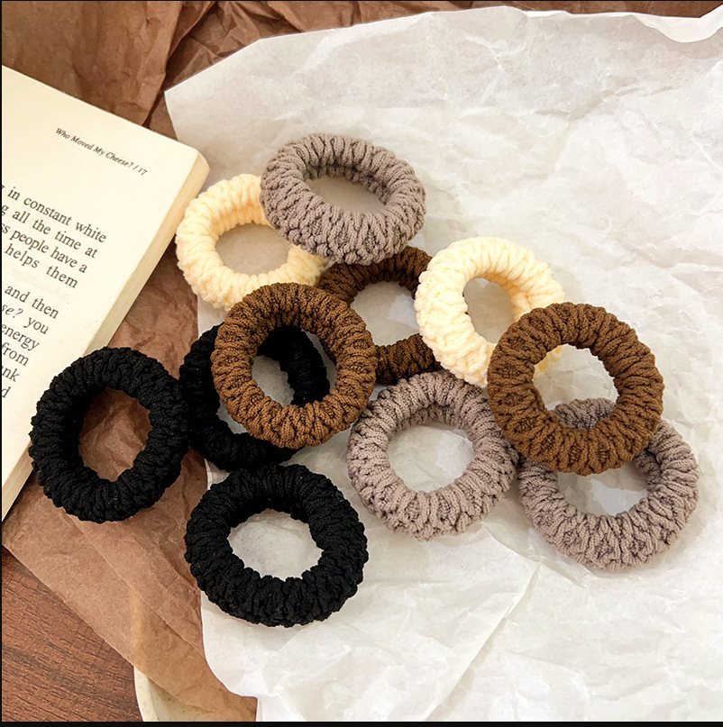 Thickened Thickened High Elastic Towel Ring Colorful Seamless Hair Ring Payertail Hair Rope Hair Rope No Hair Injury for Women