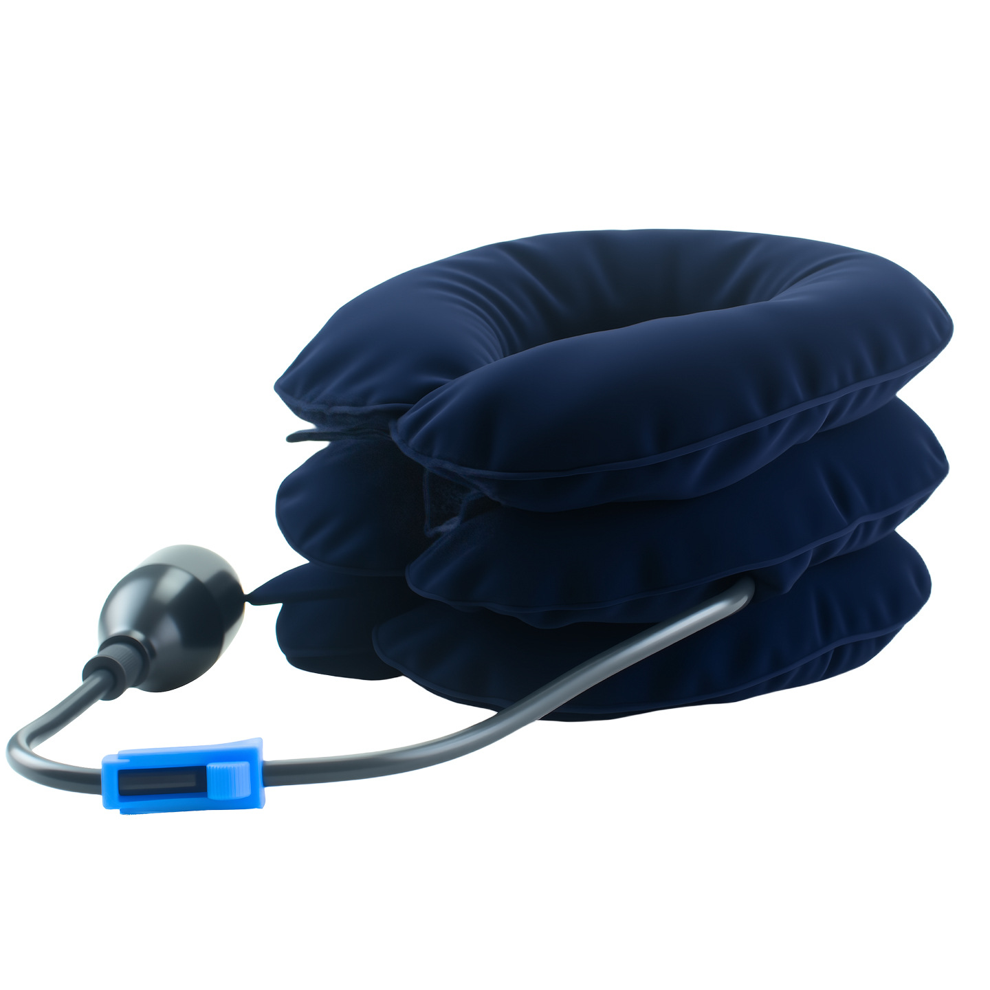 Medium-Strength Three-Layer Full-Velvet Cervical Spine Guide Neck Fixator Neck Stretcher Inflatable Portable Device Home Neck