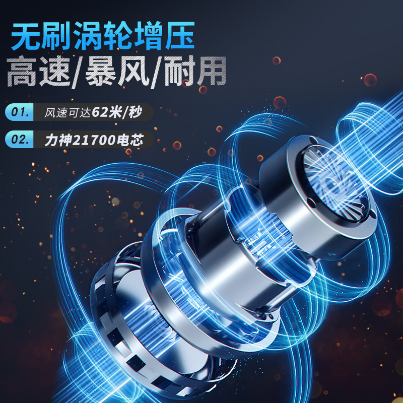 Violent Hair Dryer Turbo Douyin Internet Celebrity Fan 14 Million Rpm High-Speed Turbine Brushless Handheld Ducted Charging