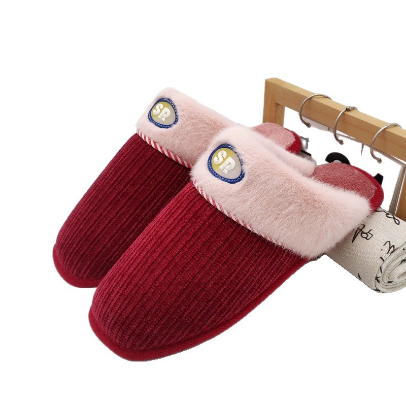 Semi-Finished Cotton Slippers, Handmade Shoe Materials, Winter Velvet and Thickeneded Couple's Wedding Shoes