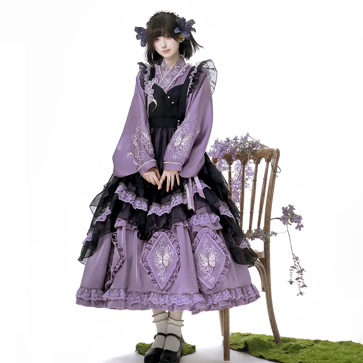 Сукня-апрон Bear Dou Sauce Original Phalaenopsis Garden Lolita для женщин, повседневный сладкий комплект 9392