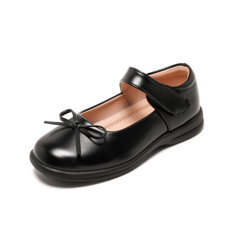 Girls' Leather shoes 2023 New Girls' British style Primary School student performance shoes Children's black single shoes College Princess