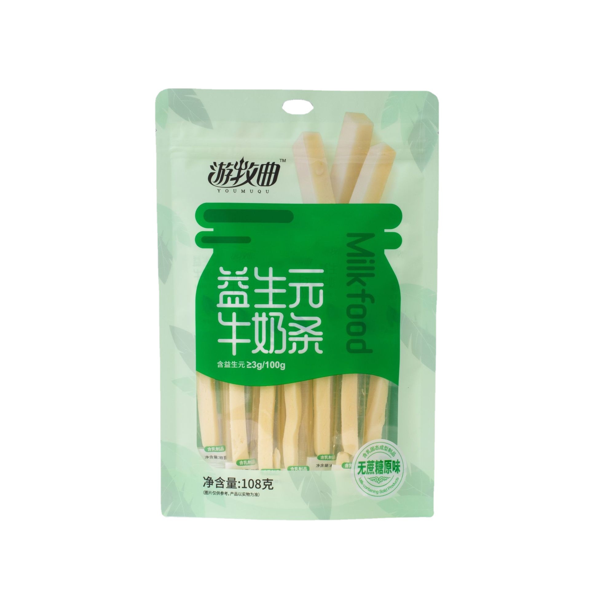 Nomadic song Inner Mongolia sugar-free prebiotics milk sticks cheese strips milk strips children's casual snacks 108g