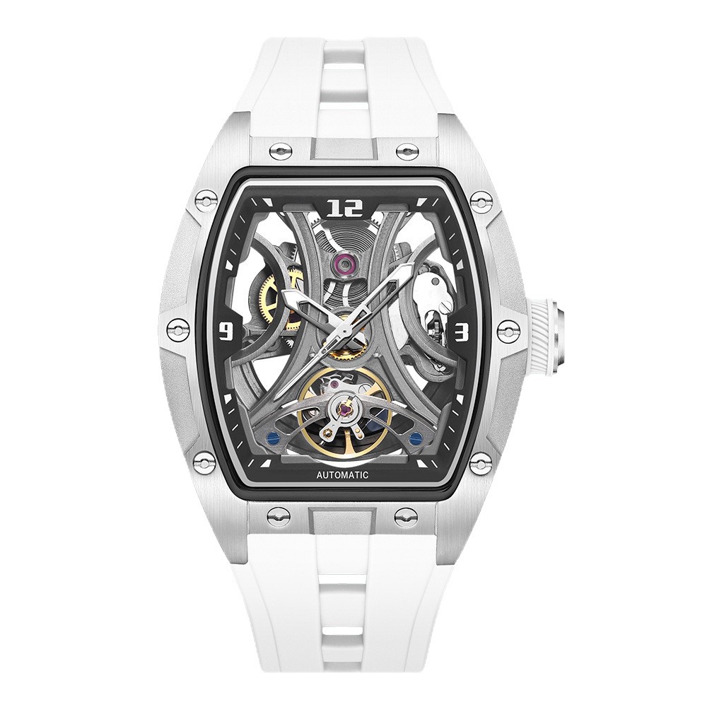 Megir Watch New Wine Barrel Men's Watch Steel Case Full Hollow Automatic Mechanical Watch Men's Watch Automatic