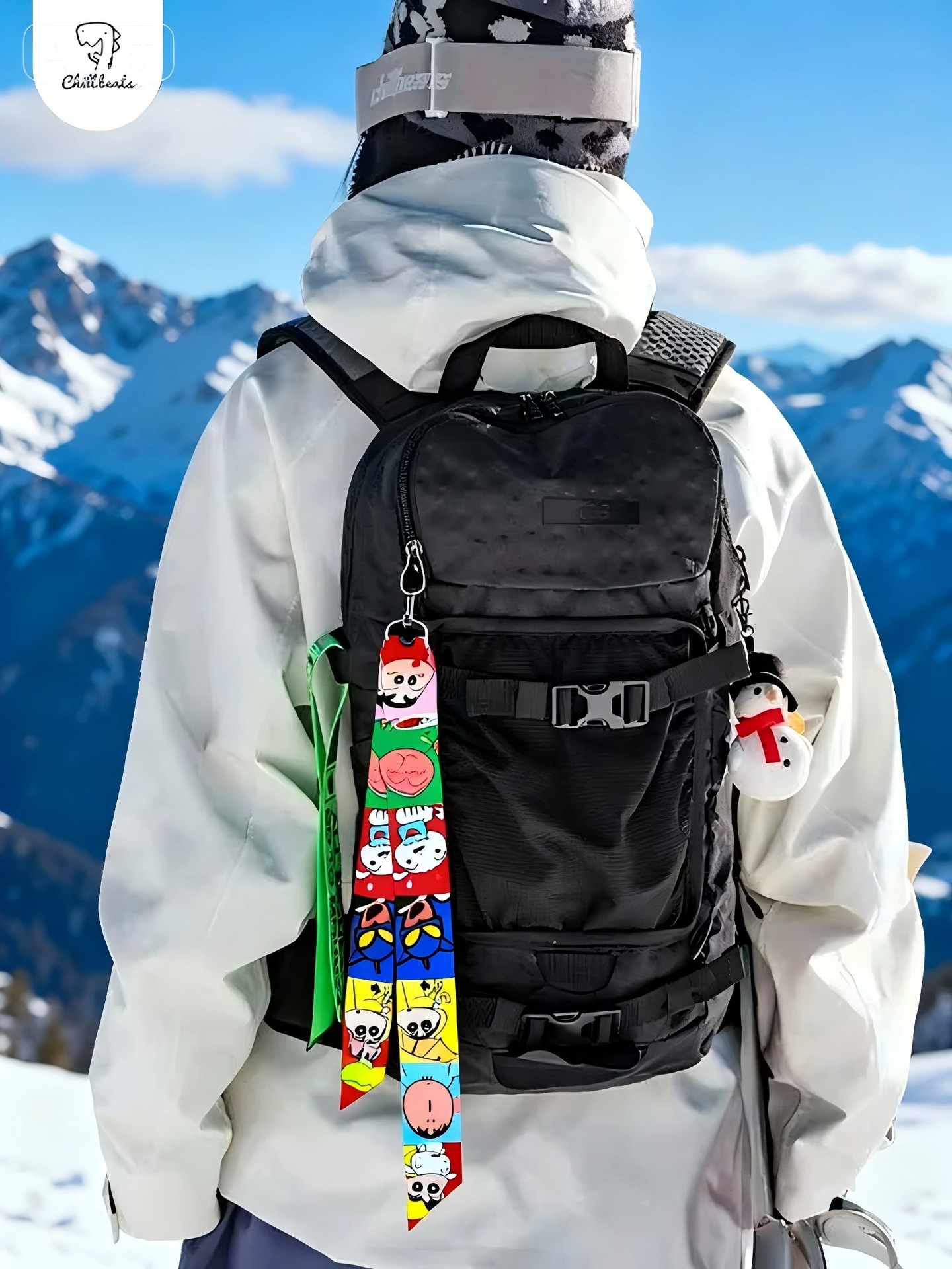 Cartoon Series Ski Streamers, Outdoor Sports Mountaineering Creative Bag Hanging, Personalized Design, Cute One-Piece Drop Shipping Streamers