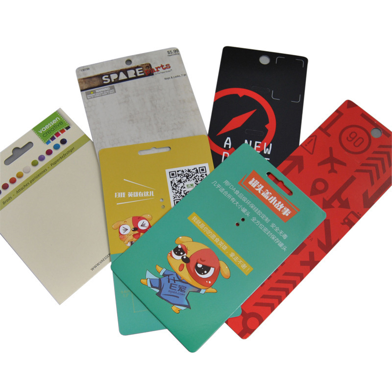 Packaging paper card printing color blister card aircraft hole folding card special-shaped card small label tag back card socks card