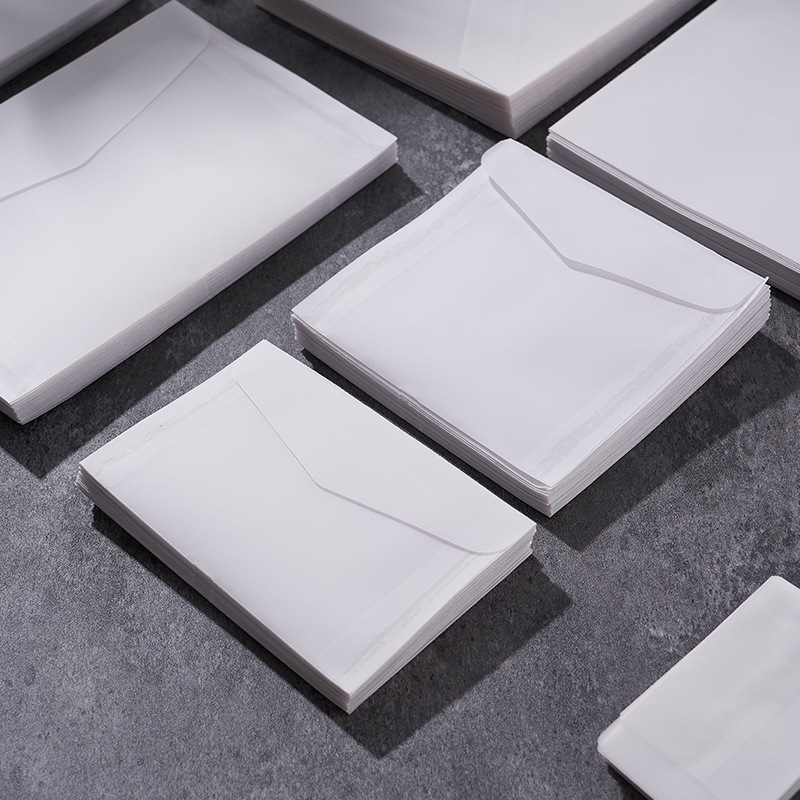 Ins Style Transparent Frosted Translucent Sulfuric Acid Paper Envelope Simple European Style Literary Postcard Business Invitation Letter Bag