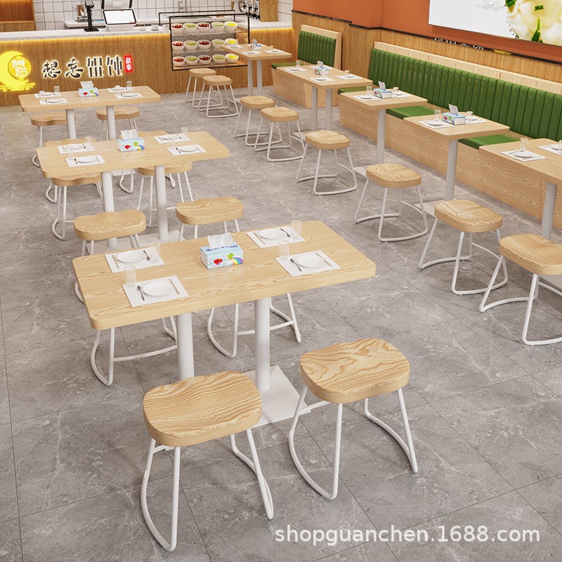 Chain Restaurant Snack Fast Food Restaurant Table and Chair Combination Canteen Sofa Hotel Restaurant Breakfast Rice Noodles Commercial Noodle Shop