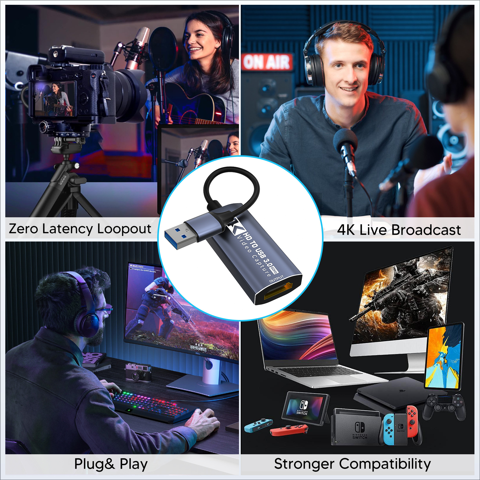 USB3.0 capture card HDMI HD video capture card 4K60HZ game live recording video collector