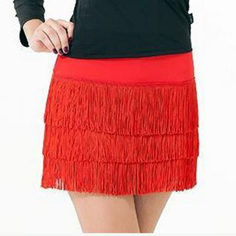 Latin Dance Clothing Women's New Latin Dance Skirt Tassel Skirt Dance Dance Clothing Training Clothing Short Skirt Black