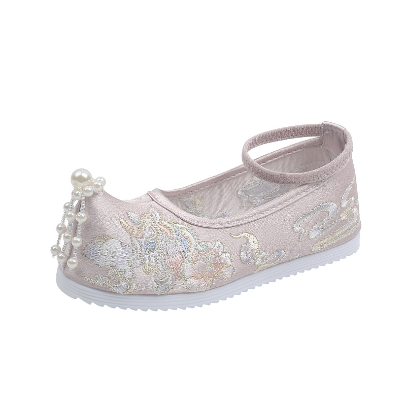 Unicorn Embroidered Ancient Clothing Hanfu Shoes Girls Embroidered Shoes Old Beijing Cloth Shoes Spring Children Chinese Style Dance Shoes