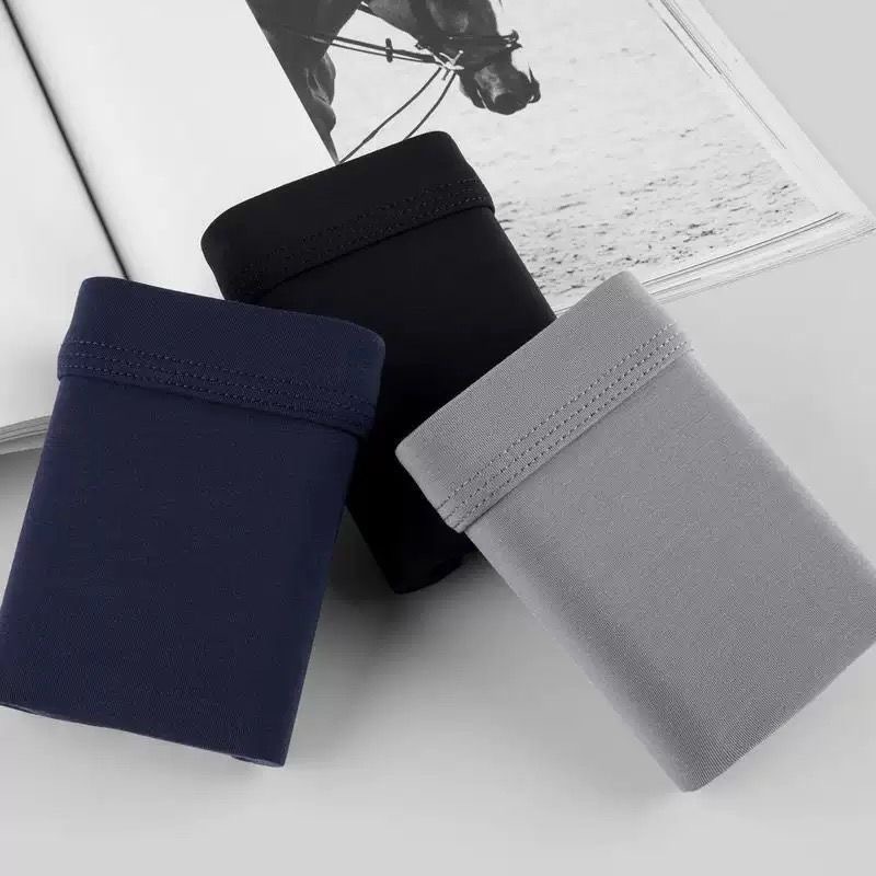 Cross-Border Popular Men's Briefs Solid Color Simple Youth Underwear Soft, Comfortable and Breathable Briefs Wholesale