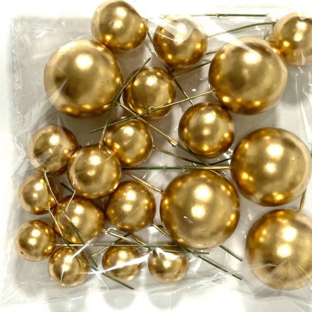Cross-border Explosions Baking Cake Decoration Super Hard Gold Ball Silver Ball Foam Ball Phantom Ball Christmas Ball Mixed Pack 20 Pack