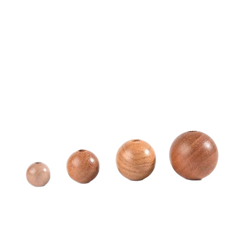 Factory Direct Supply Painted Solid Wood Color Peach Wood Perforated Wooden Beads DIY Handmade Beads Buddhist Beads Loose Beads Buddha Head Accessories