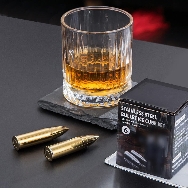 304 нержавеющая сталь пулевый ледяной кубик охлажденный креативный виски ледяная крупа металлический быстро замороженный пулевый ледяной камень