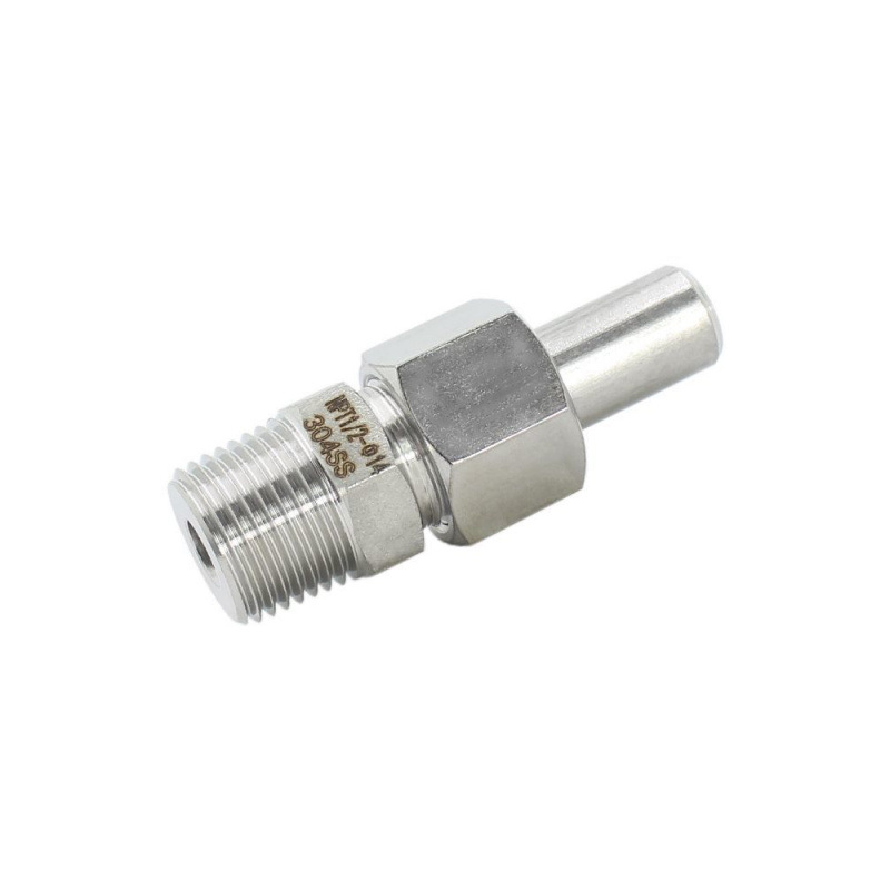 Stainless Steel Quick Connector 304 Butt Welding Straight-Through Terminal Adapter External Thread Slip Transmitter External Wire Single Head