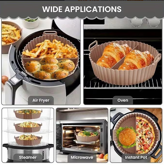 Separate Silicone Baking Pan, Foldable Air Fryer Baking Pan, Air Fryer Bowl, Silicone Mat, High Temperature Resistant Cake Mold