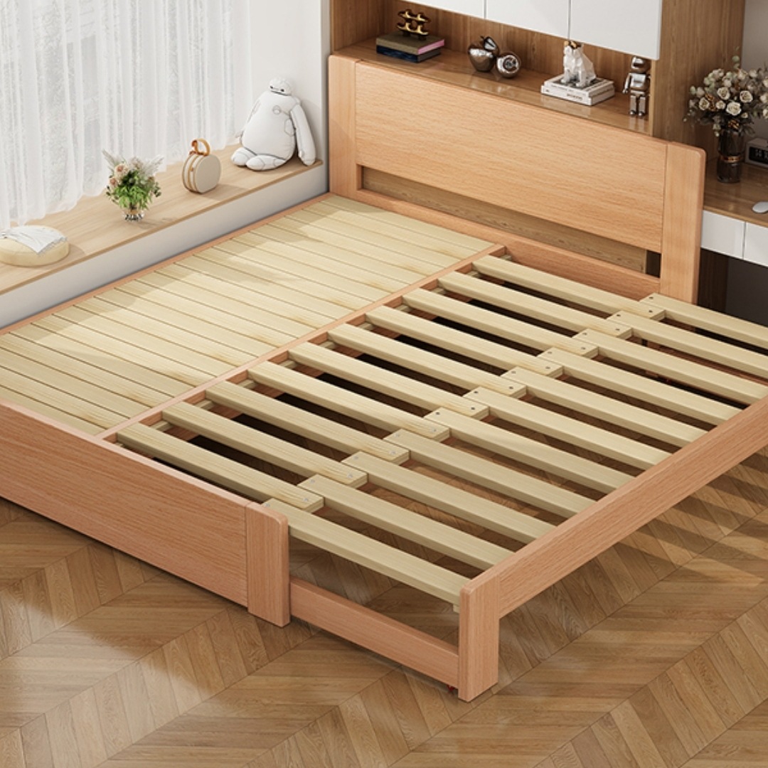 Xuanran Solid Wood Pull-Out Bed Push-Pull Folding Stretch Sofa Bed Multi-Functional Pull-Out Bed Picture Album Type Others