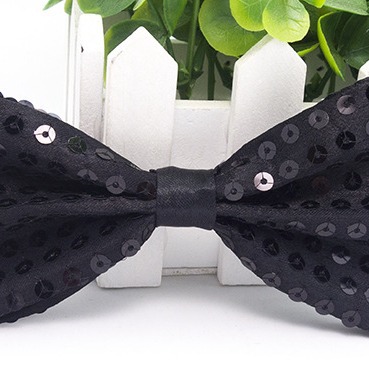 Beaded Bow Tie Sequins Bow Tie Stage Personality Performance Bow Tie Sequins Cloth Bow Tie Halloween Christmas Play
