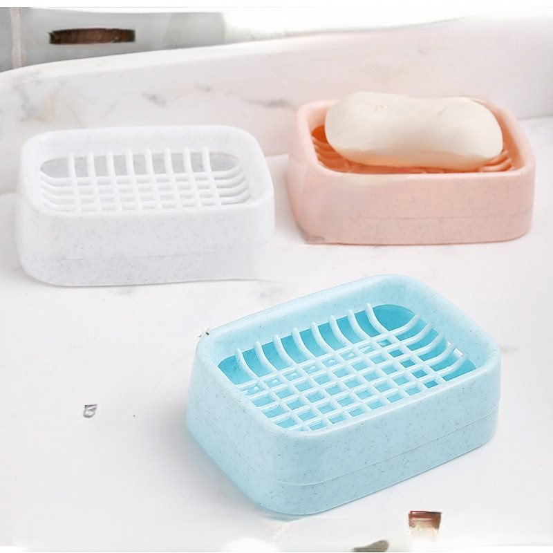 Bathroom Drain Double-Layer Soap Box Creative Plastic Travel Soap Box Handmade Soap Holder Bathroom Soap Rack