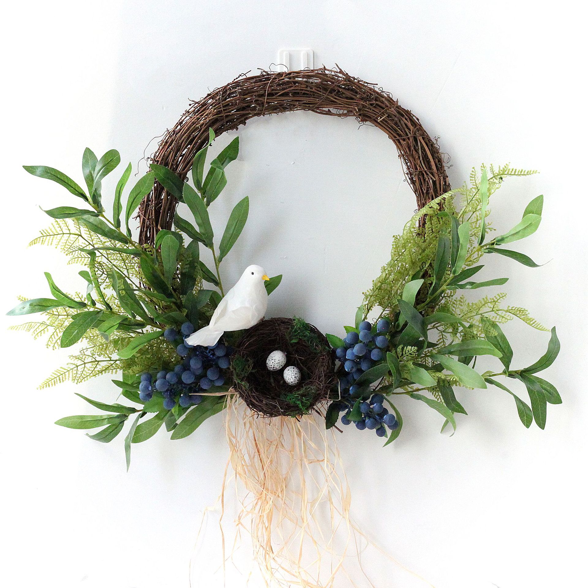 Новая весенняя гирлянда дверное кольцо украшение гирлянда креативная оливковая ветвь гнездо птицы дверное украшение настенное украшение Amazon Supply