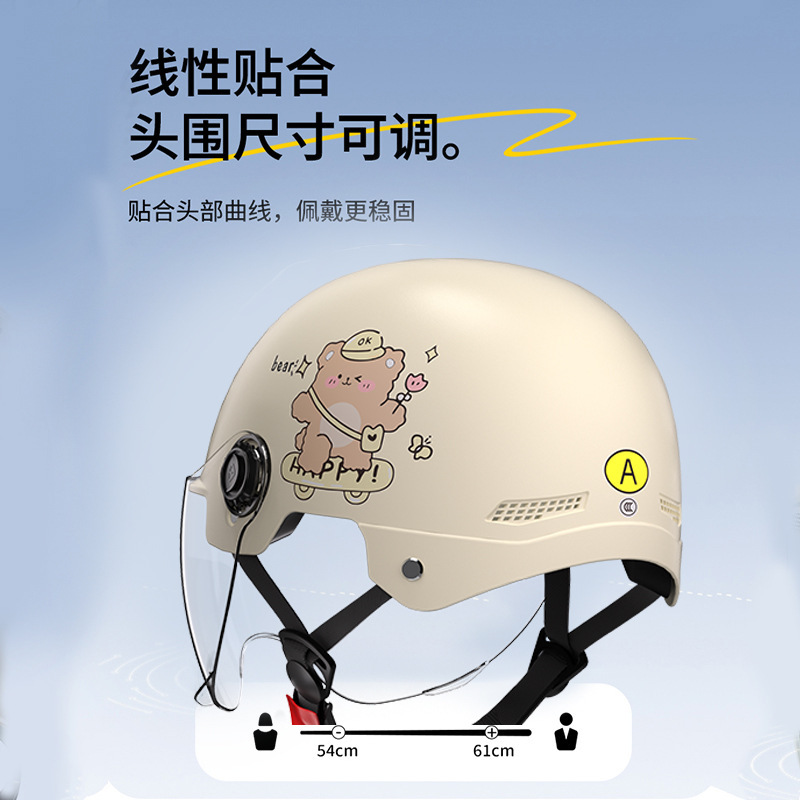 New National Standard Certified Electric Vehicle Helmet for Women, Summer Sun Protection Battery Motorcycle Half Helmet for Men, All-Season Safety Helmet