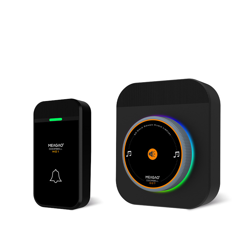 Wireless Doorbell Ac Digital Long-Distance One-To-One 60 Ringtones Pager Knob Electronic Music Doorbell