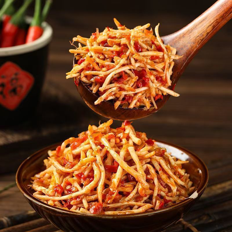 Impulse 8 Bags] Cold Stir-Fried Chinese Houttuynia Cordata, Hot and Sour Ready-To-Eat Fresh Houttuynia Cordata Canned Pickled Chopped Pepper with Houttuynia Cordata