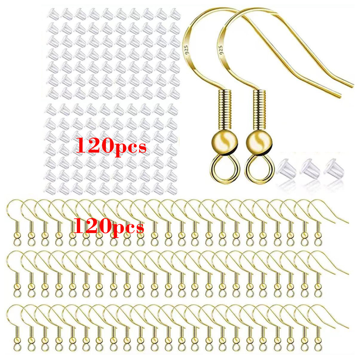 S925 Silver Copper Plated Sterling Silver Ear Hook Accessories DIY Handmade Semi-Finished Material Gold Plated Earrings Ear Jewelry Accessories