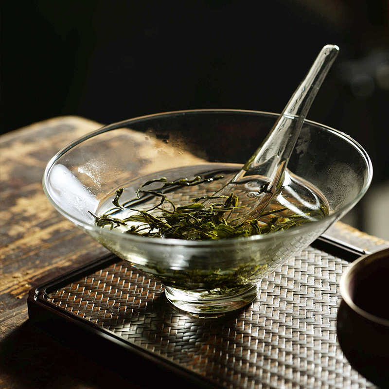 Transparent Glass Tea Bowl Tea Set Single Kung Fu Small Tea Cup Master Cup Tea Bowl Single Cup Tea Cup Petal Tea Cup