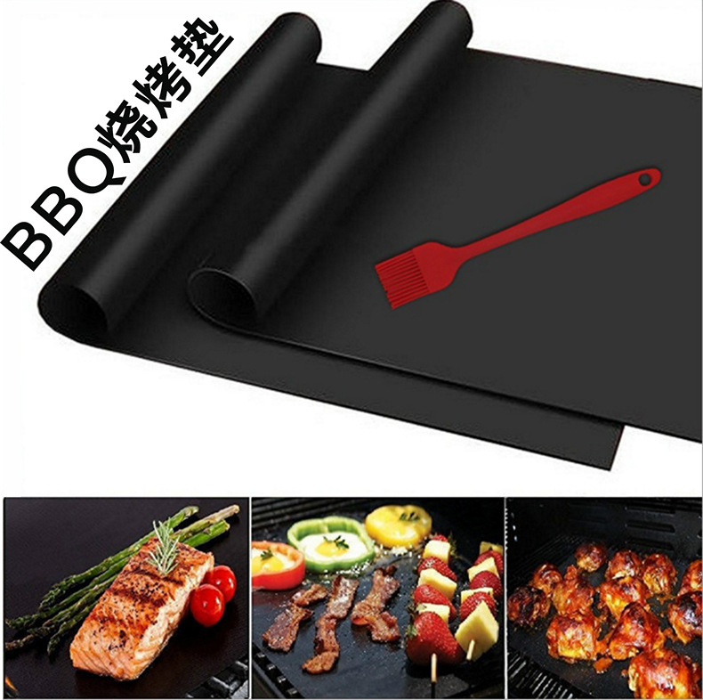 Food-Grade Non-Stick Barbecue Mat Teflon Baking Pan Products High Temperature Resistant Outdoor Grill Mat Black Oven Mat