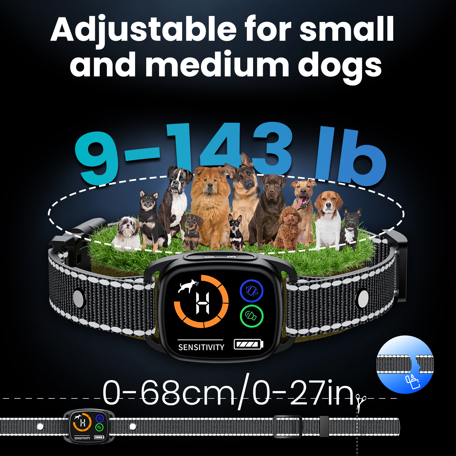 Cross-Border Color Screen Anti-Barking Device, Automatic Dog Training Device, Vibrating Collar, Pet Training Supplies, Anti-Barking Device