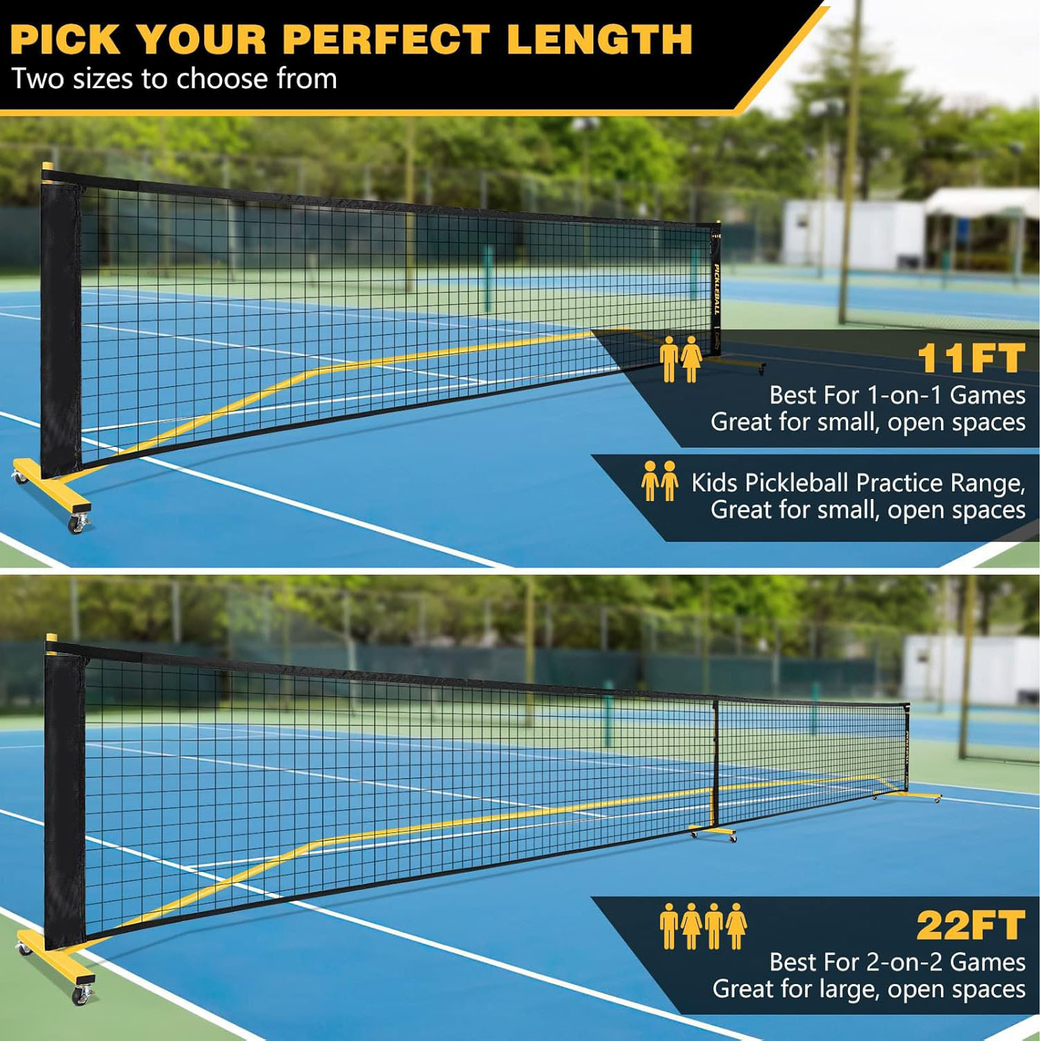 6.7 meters Pickleball net iron pipe pick ball net frame with wheels outdoor game tennis net post