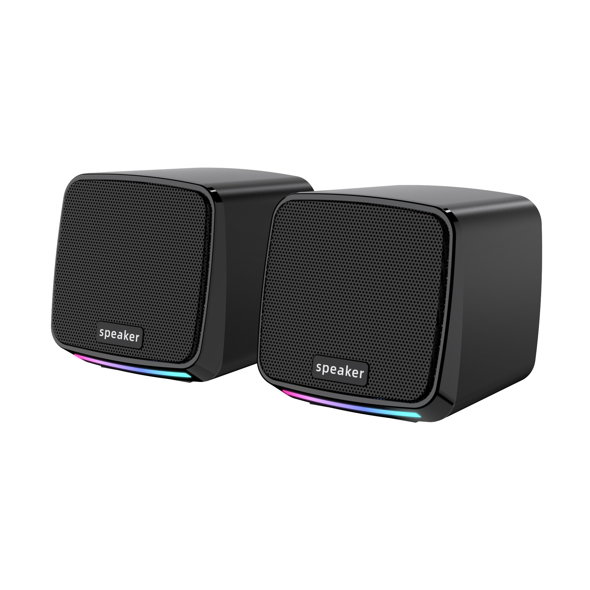 Computer Audio Desktop Home Desktop Small Speaker Notebook USB Wired Luminous Mini Speaker Subwoofer