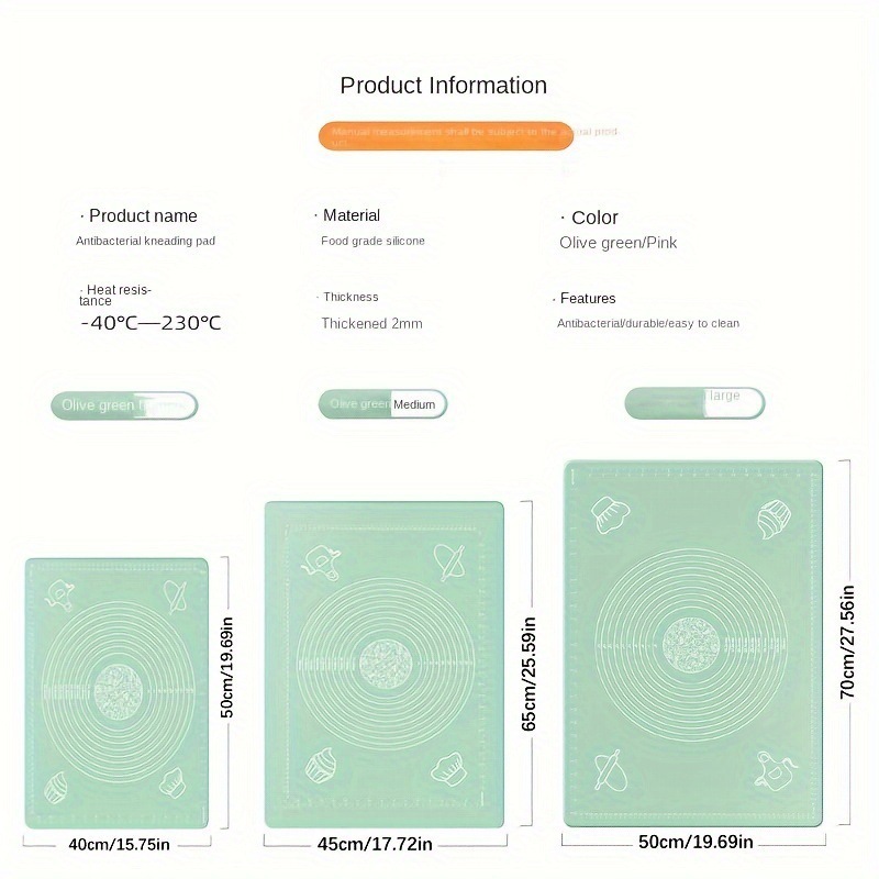 Kitchen Thickened Kneading Mat Household Chopping Board Rolling Noodles Panel Restaurant and Noodles Mat Non-Slip Baking Mat and Noodles Mat