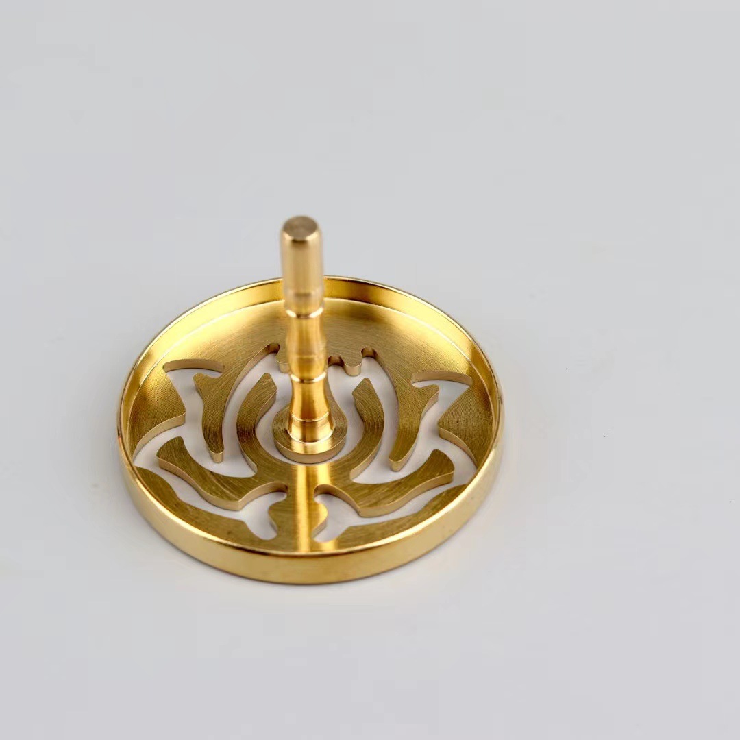 Brass incense burner incense tool incense printing entry suit wholesale incense shovel incense spoon gray incense press brush extension seven pieces suit