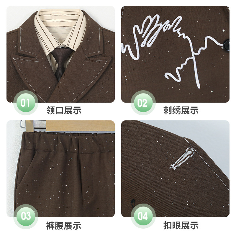 Children's Suit Suit Autum New British Gentleman One-Year-Old Flower Girl Performance Suit Boy Stage Catwalk Photography Suit