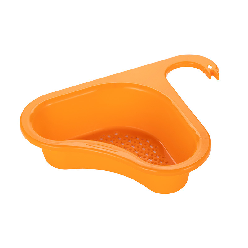 Trendy New Swan Drain Basket Saddle Sink Hanging Dry and Wet Separation No-Drill Fruit and Vegetable Drain Basket
