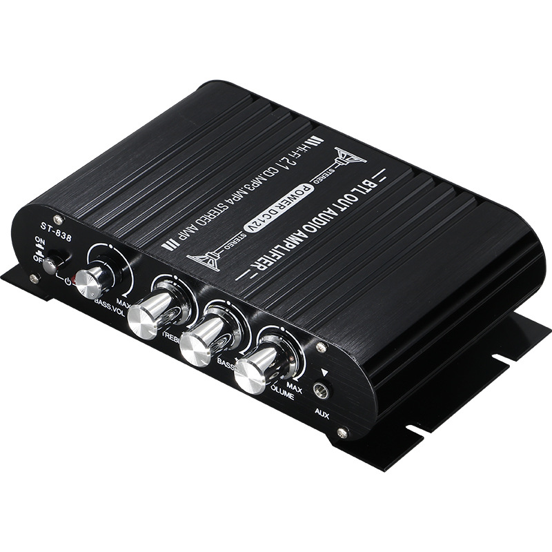 Hot Selling St-838 12V Car Home Power Amplifier 2.1 Channel with Super Bass Power Amplifier