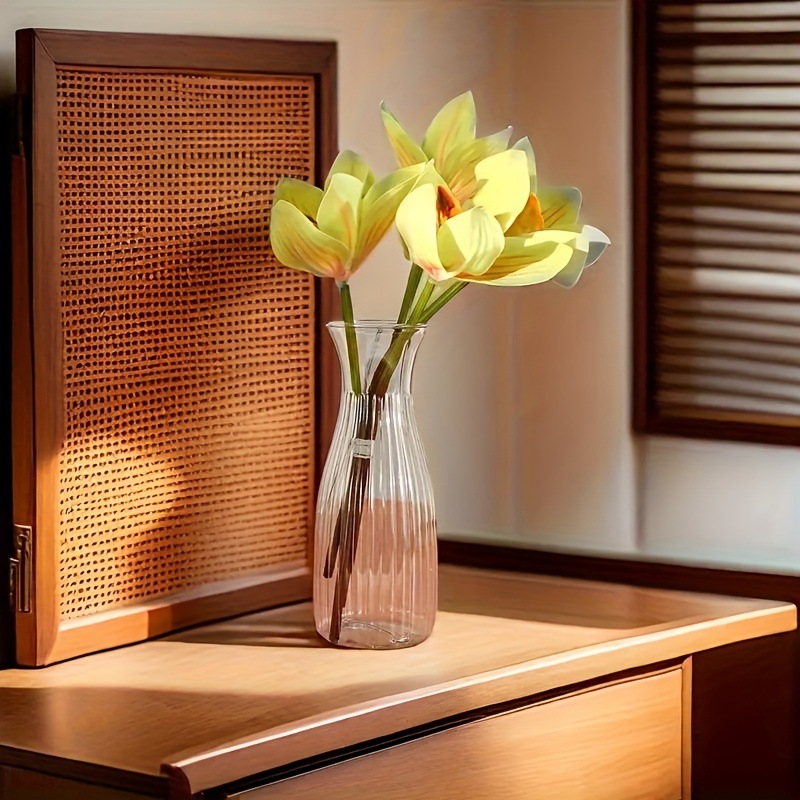 Cross-Border Wholesale Plastic Vase Home Desktop Decoration Window Sill Decorative Flower Arrangement Container Transparent Vase Anti-Fall and Durable