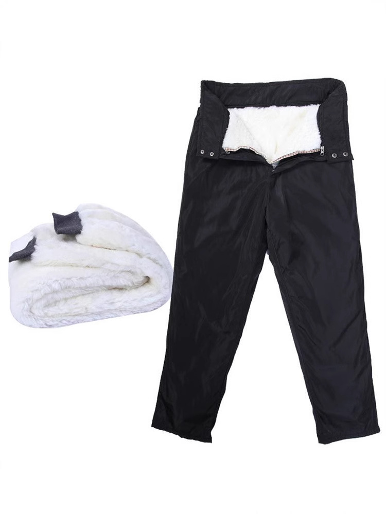 Factory wholesale winter warm fur one sheepskin fur liner middle-aged men's and women's wool leather pants