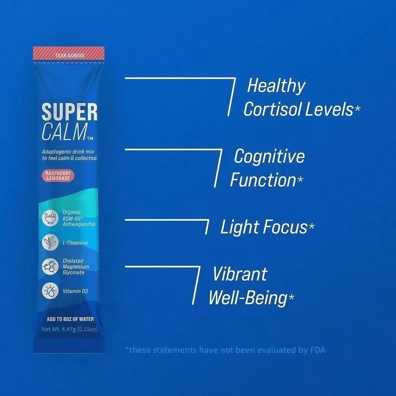 Spot Tk Amazon Best-Selling Supercalm Powdered Super Electrolyte Powder Raspberry Powder Calming Magnesium Powder