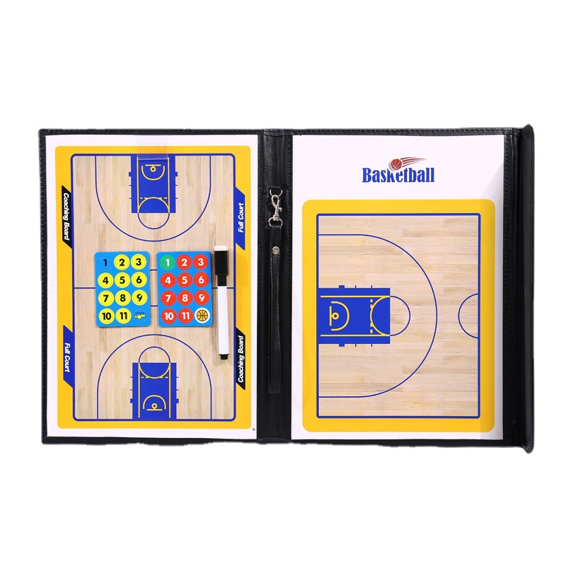 Football tactical board color 2.5 fold basketball coach this leather teaching board magnetic with pen factory long-term supply