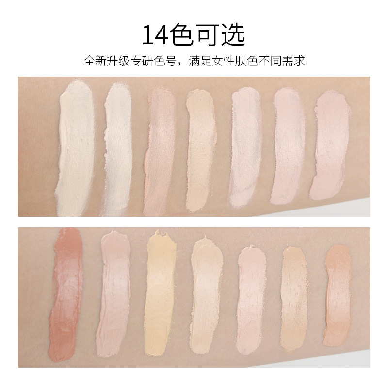 Dnm Small Gold Tube Concealer Liquid Foundation Waterproof Cover Acne Marks Freckles Scars Tattoo Dark Circles Cross-Border Wholesale